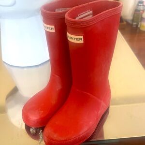 Hunter Kids Bright Red Rain Boots